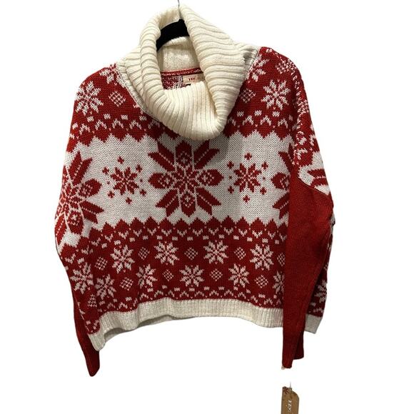 ANTHROPOLOGY Yes Lola Christmas sweater red and white size S but over sized XXL - Picture 3 of 5